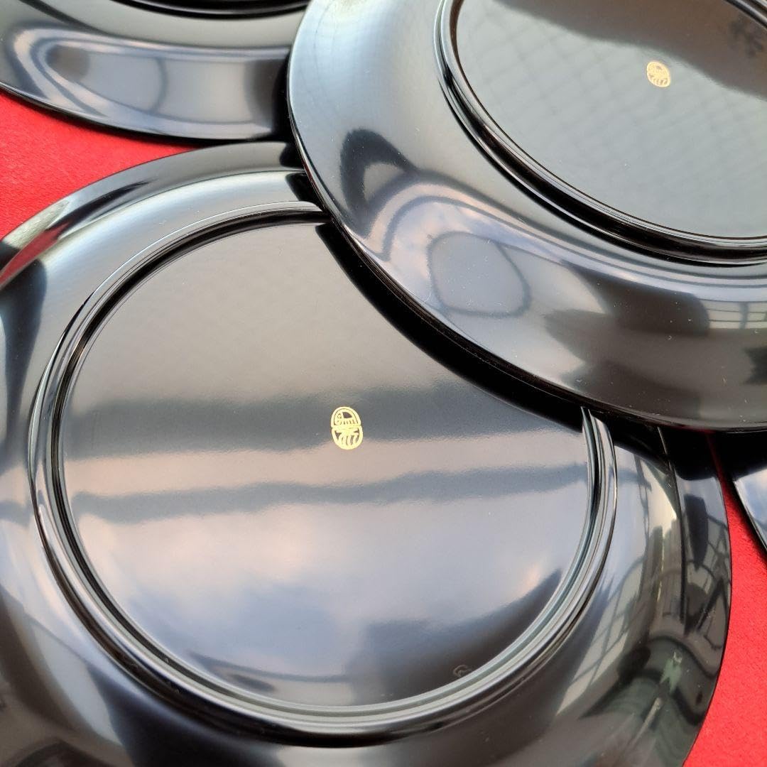 京漆芸 平安象彦 6寸 銘々盆×5客天然木製 春秋